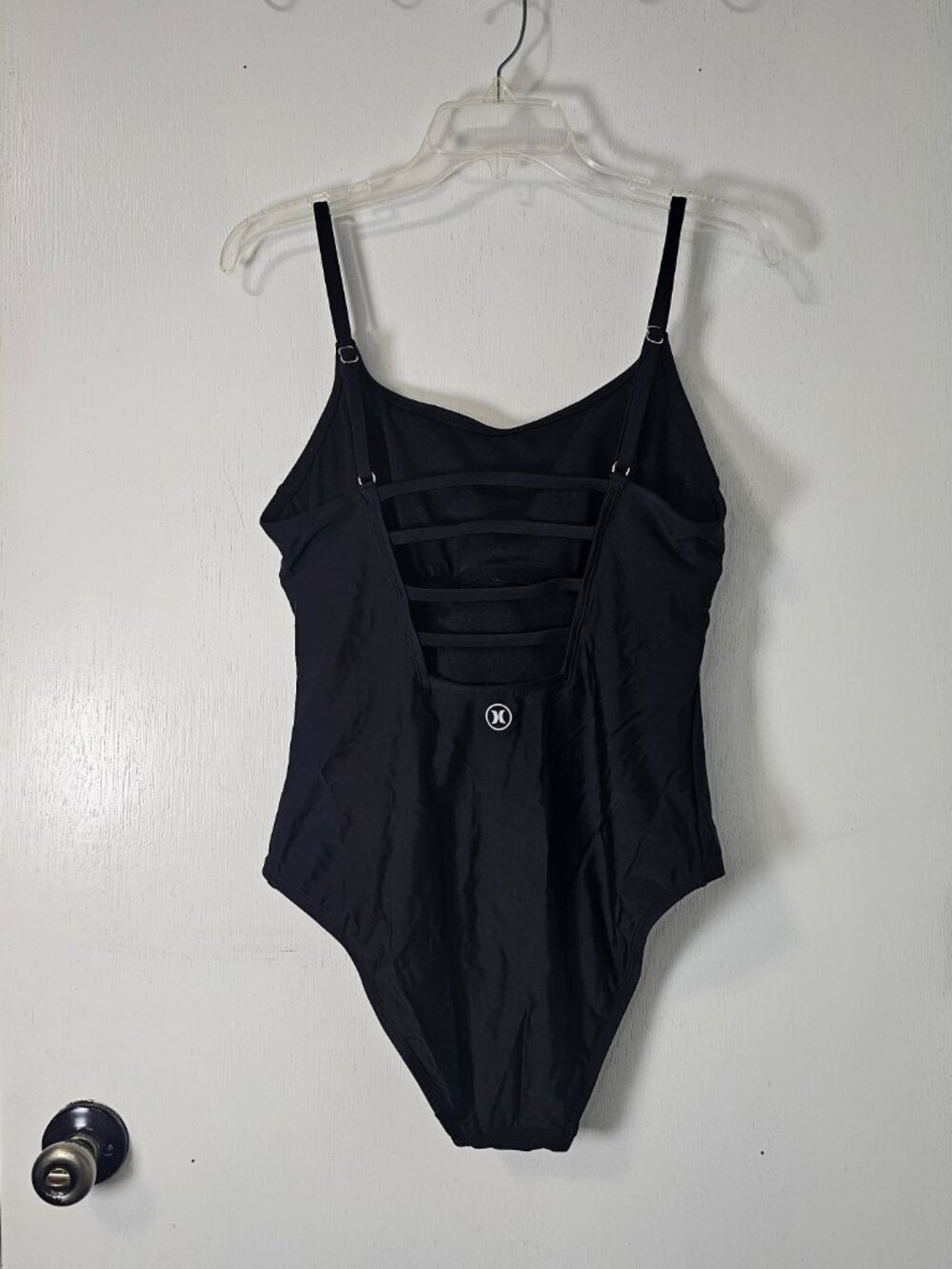 Hurley Solid Moderate One Piece Bathing Suit Black Size Large - Picture 3 of 5